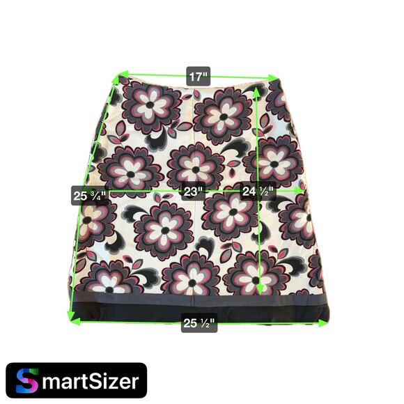 CATO Women's Floral A-Line Knee‎ Length Skirt Multicolor Linen Blend Size 14 - Picture 5 of 5